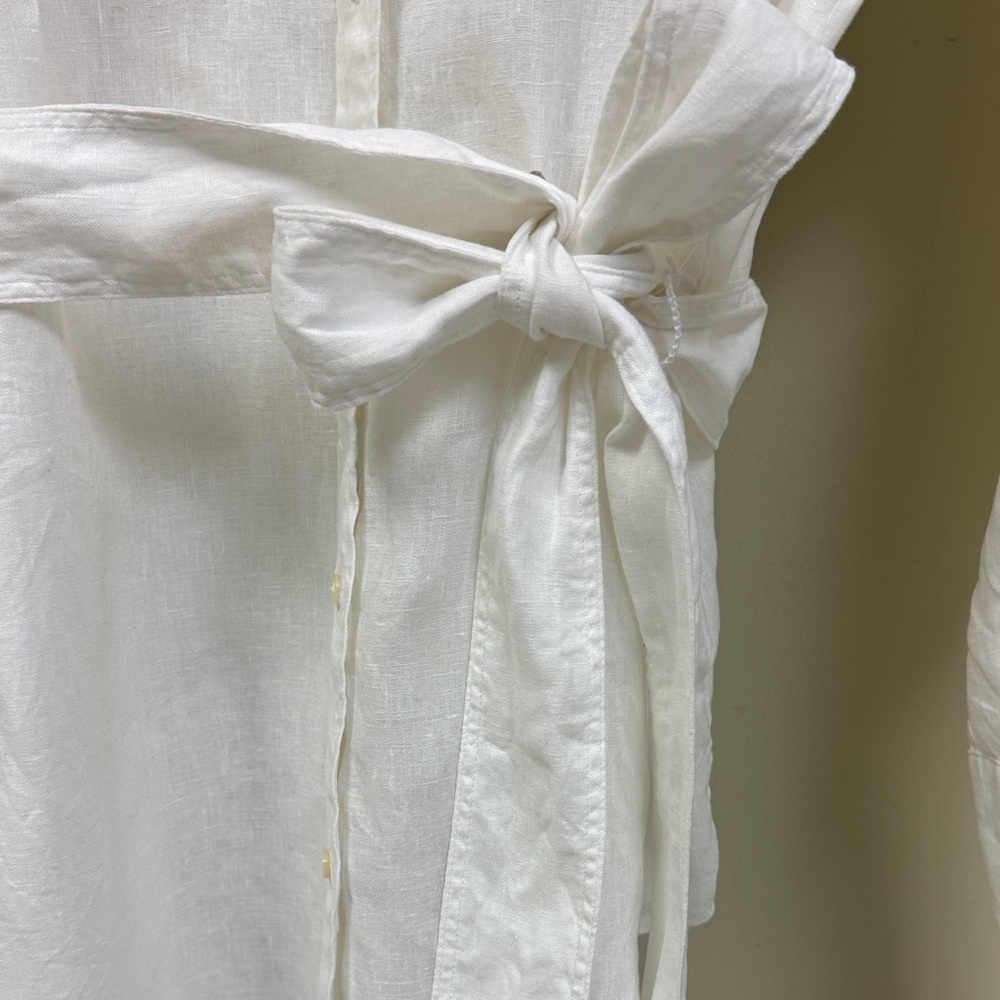 Lauren Ralph Lauren White Linen Blouse - Picture 2 of 9